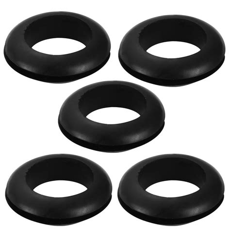 5pcs Wire Protective Grommets Black Rubber 25mm Double Sided Grommet