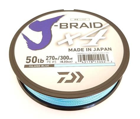 Daiwa J Braid X4 Braided Line 300 Yards Island Blue Discount Tackle