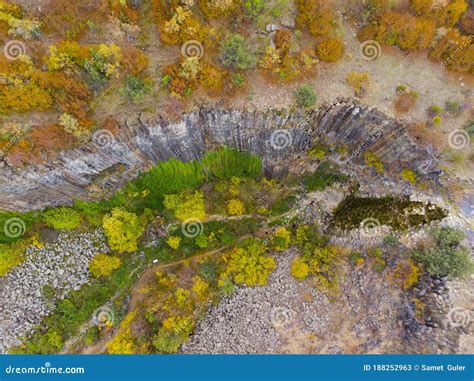 Basalt Cliffs Nature Park Aerial View Sinop Turkey Stock Image