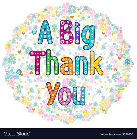 Big Thank You Greeting Card Royalty Free Vector Image