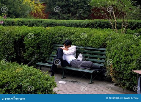 Young Chinese Lovers On Bench 28079 Editorial Stock Image Image Of