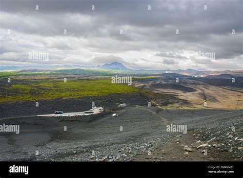 Hverfjall Ring Volcano Crater In Myvatn Region Of North Iceland Stock