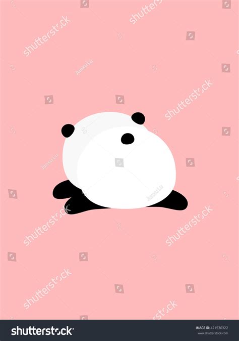 Cute Cartoon Giant Panda Lying On Stock Vector Royalty Free 421530322