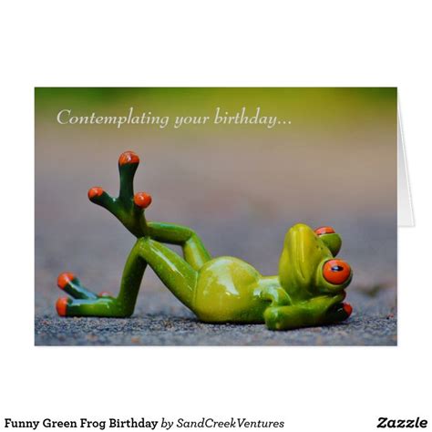 Funny Green Frog Birthday Card Funny Frogs Frog