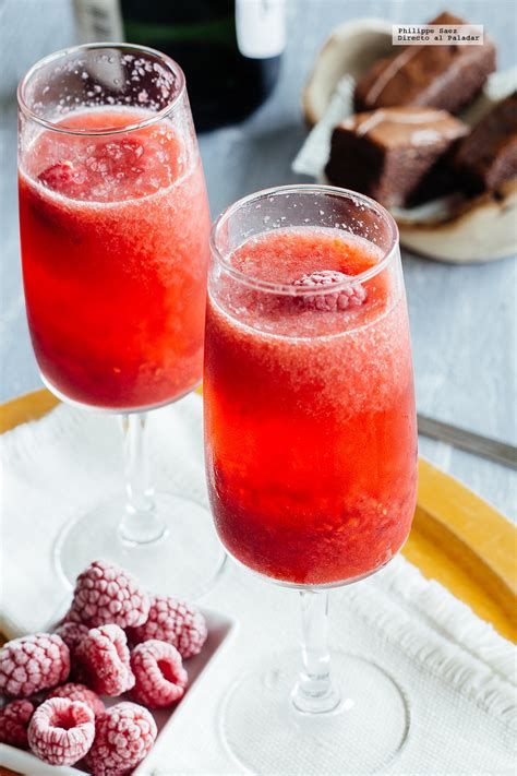 mimosa de frambuesa receta de cóctel para san valentín