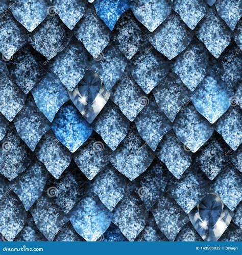 Seamless Texture Of Dragon Scales And Gems Royalty Free Stock Image