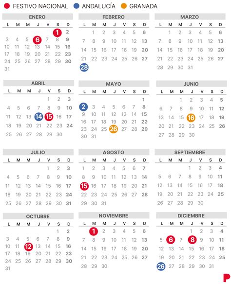 Calendario Laboral Granada 2022 Con Todos Los Festivos