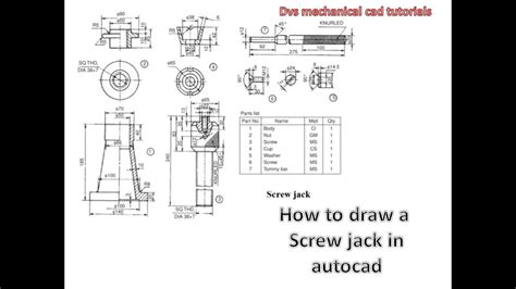 How To Draw A Screw Jack Assembly In Autocad 3d Autocad 3d Screw
