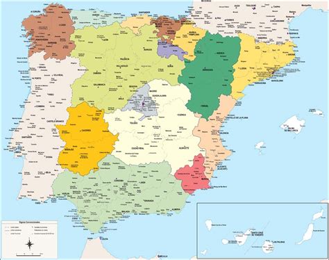 Mapa De España Con Ciudades De Más De 25000