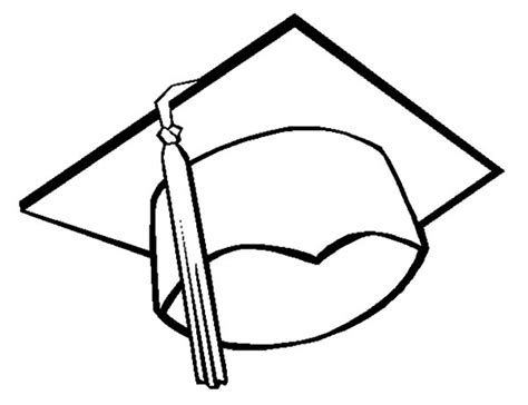 Graduation Cap Coloring Page Clipart Best