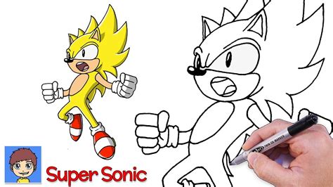 How To Draw Super Sonic Step By Step Easy Drawing Tutorial Youtube