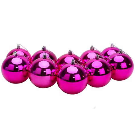 10 Extra Large 100mm Baubles Christmas Tree Baubles Hot Pink