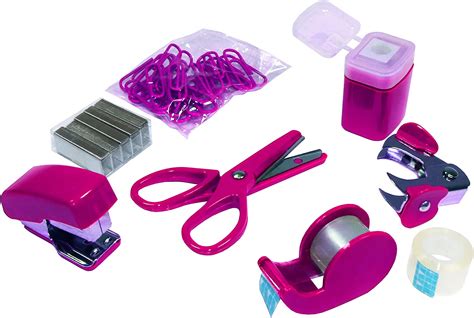 Mini Stationery Set In Plastic Case Pink Uk Diy And Tools