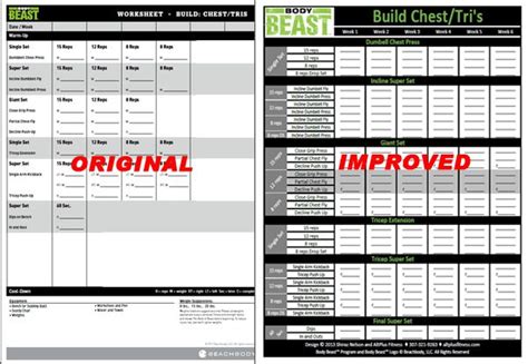 Basement beast workout sheets : Improved Body Beast Worksheets - Free Download! | Beast ...