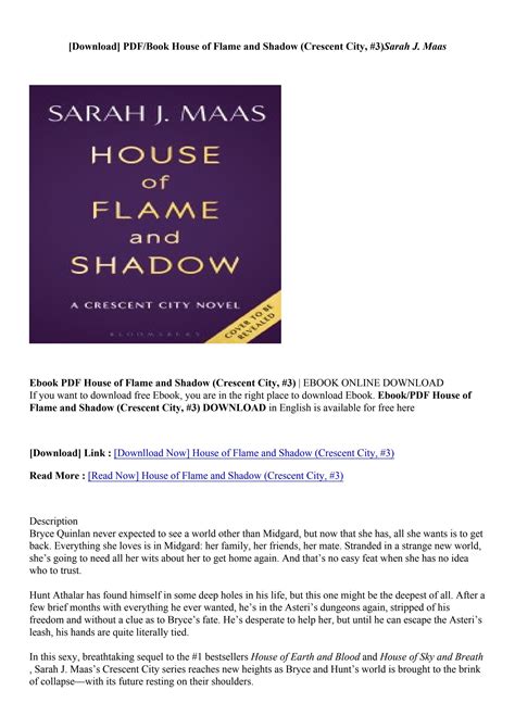 Download Pdf House Of Flame And Shadow Crescent City Sarah J Maas By Holdkimoir Issuu