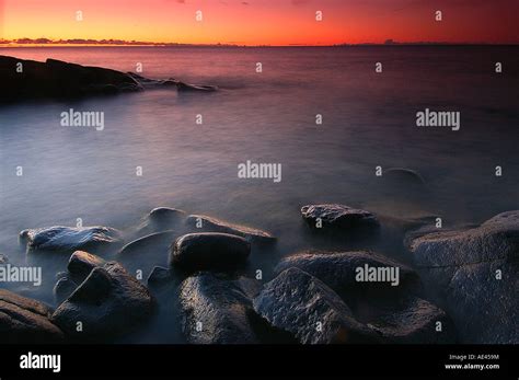 Sunrise Over Lake Superior Minnesota Usa Stock Photo Alamy