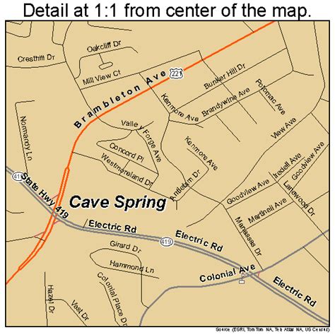 Cave Spring Virginia Street Map 5113720