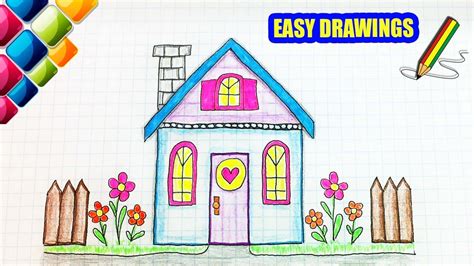 Easy Drawings 278 How To Draw A Cartoon House Drawing For Kids Youtube