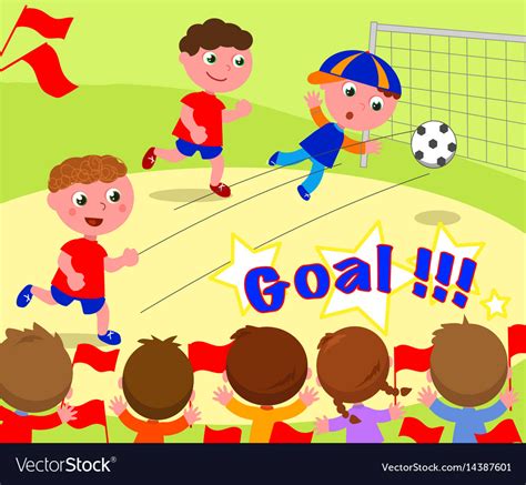 Soccer Player Scoring A Goal Royalty Free Vector Image