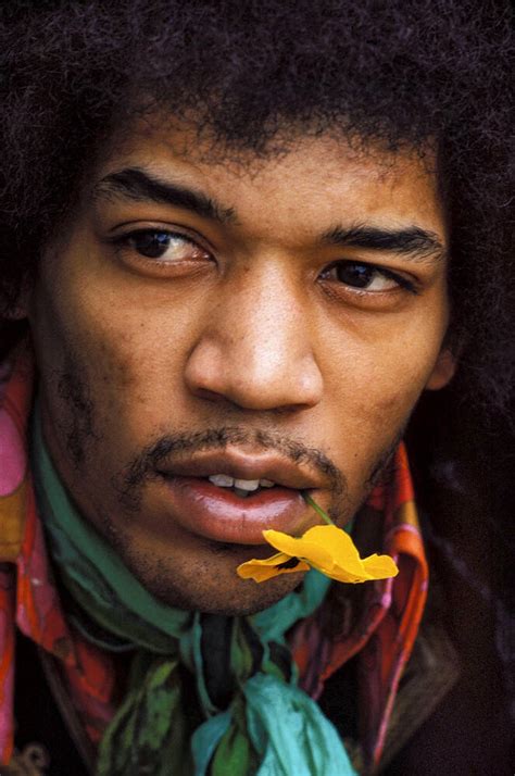Jimi Hendrix With Flower 1967 Photographic Print For Sale