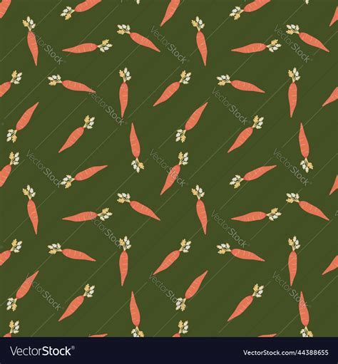 Hand Drawn Carrot Seamless Pattern Doodle Carrots Vector Image