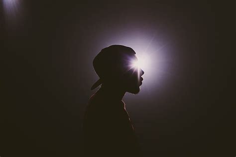 Silhouette Man Wearing Cap Standing Dark Room Male Piqsels