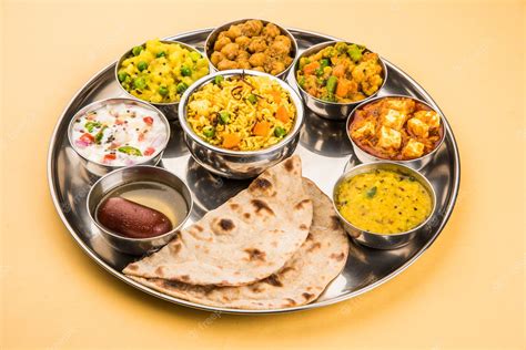Premium Photo Indian Or Hindu Veg Thali Also Known As Food Platter Is