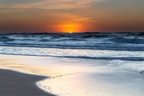 Clear Skies Beach Sunrise Seascape Stock Photo Image Of Clear