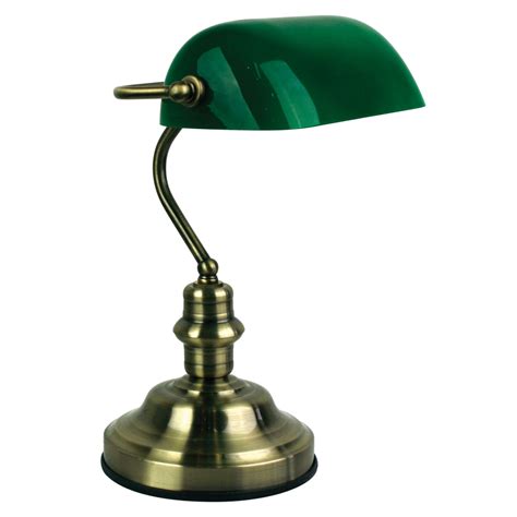 Bankers Antique Brass Onoff Touch Lamp In Antique Brass Led Lighting