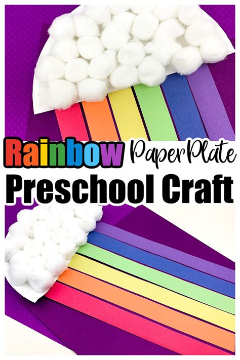 Easy Rainbow Paper Plate Cotton Ball Craft Conservamom