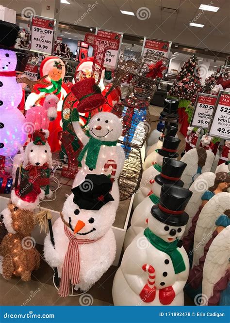 Christmas Decorations For Sale At Local Department Store Editorial