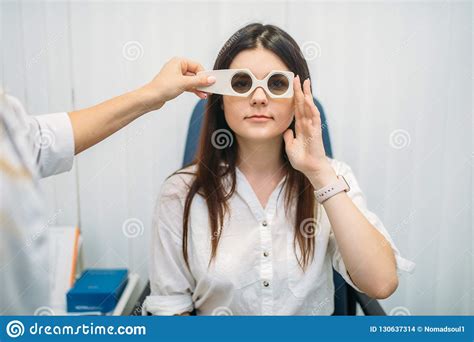 Patient on Diagnostic of Vision, Optician Cabinet Stock Photo - Image of ophthalmologist ...