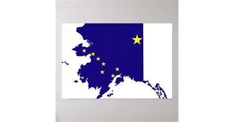 Alaska Flag Map Poster Zazzle