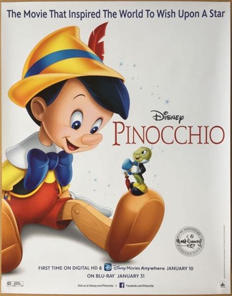 Pinocchio Dvd Movie Poster 1 Sided Original Mini 22x28 Disney Ebay