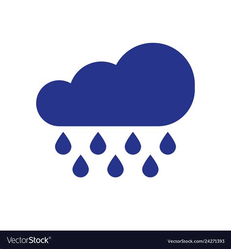 Cloud Rain Symbol Rain Icon In Flat Style Vector Image