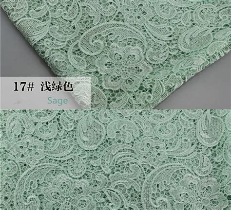 Sage Color Cord Lace Fabric For Women Dresses Water Soluble Guipure
