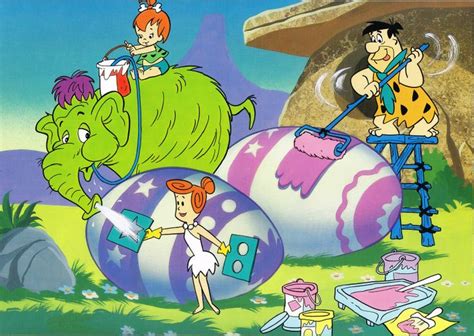 Flintstones Easter With Fred Wilma Pebbles Easter Cartoons Flintstones Classic Cartoon