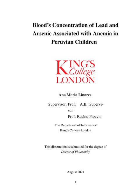 Kcl Thesis Template Kings College London