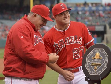 Mike Trout And His Mvp Award American League Angels Baseball Mike Trout