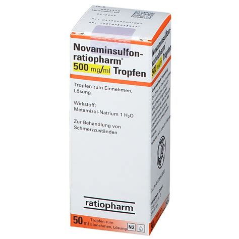 Novaminsulfon Ratiopharm Mg Ml Tropfen Ml Mit Dem E Rezept Kaufen SHOP APOTHEKE