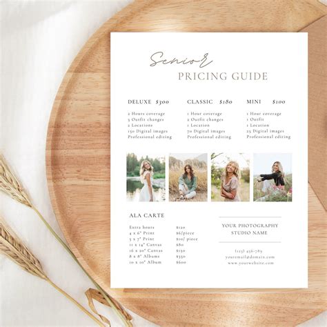 Senior Photography Pricing List Senior Pricing Guide Sheet Etsy