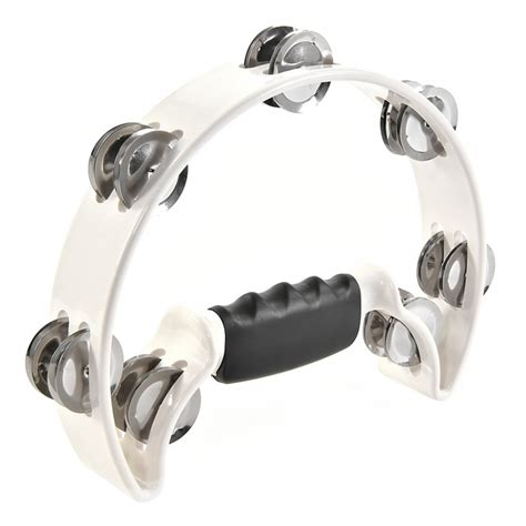 D Shaped Tambourine By Gear4music White Nearly New At Gear4music