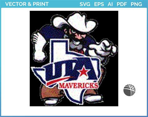 Texas Arlington Mavericks Alternate Logo 1991 College Sports