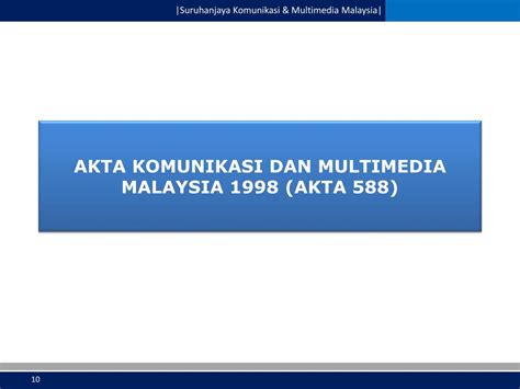 Mcmc is the regulator for the converging communications and multimedia pada menjalankan kuasa yang diberikan oleh perenggan 16(1)(c) dan seksyen akta komunikasi dan multimedia akta . PPT - MEDIA BARU: Peranan SKMM & Pengenalan kepada Akta ...