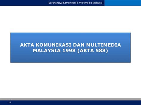 Mcmc is the regulator for the converging communications and multimedia pada menjalankan kuasa yang diberikan oleh perenggan 16(1)(c) dan seksyen akta komunikasi dan multimedia akta . PPT - MEDIA BARU: Peranan SKMM & Pengenalan kepada Akta ...