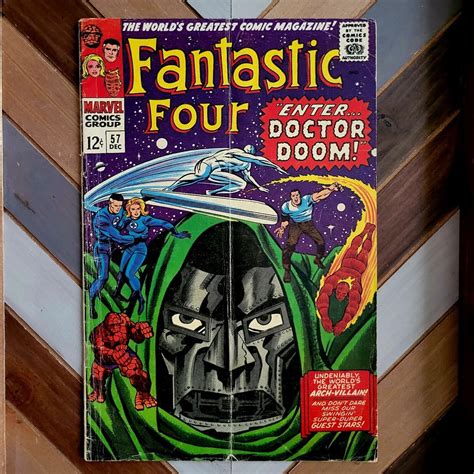 Fantastic Four 57 Vg Marvel 1966 Classic Dr Doom Silver Surfer