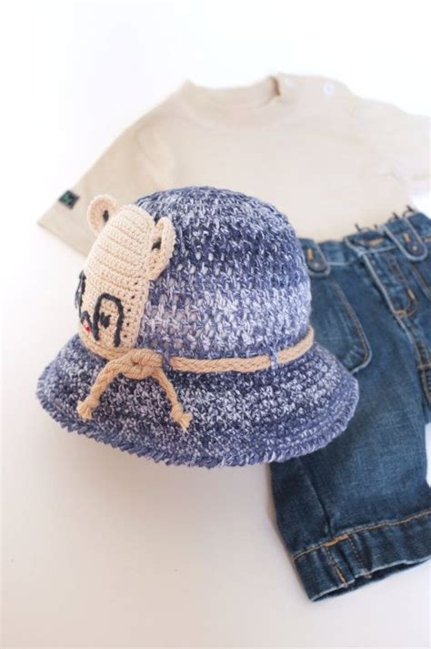 Baby Toddler Boy Summer Hat Crochet Denim Sun Hat Cotton Panama Infant