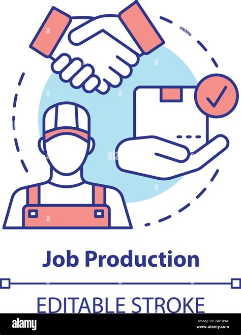 Job Production Concept Icon Jobbing And One Off Production Idea Thin