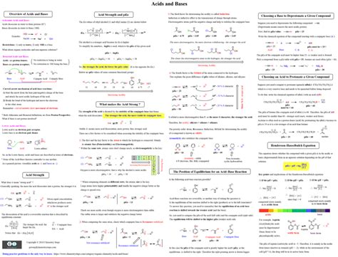 Cheat Sheet Organic Acids And Bases Study Guide Chemistry Steps