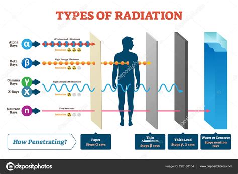Types Of Radiation Vector Illustration Diagram And Labeled Example